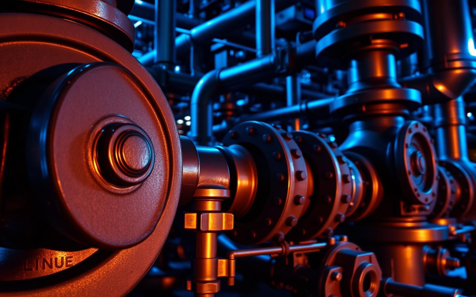 Industrial pipeline and valves